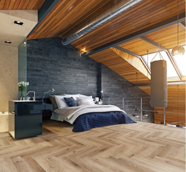 Виниловый ламинат SPC "Cronafloor" Herringbone Дуб Монпелье (640*128*4,5 мм) — купить в Екатеринбурге