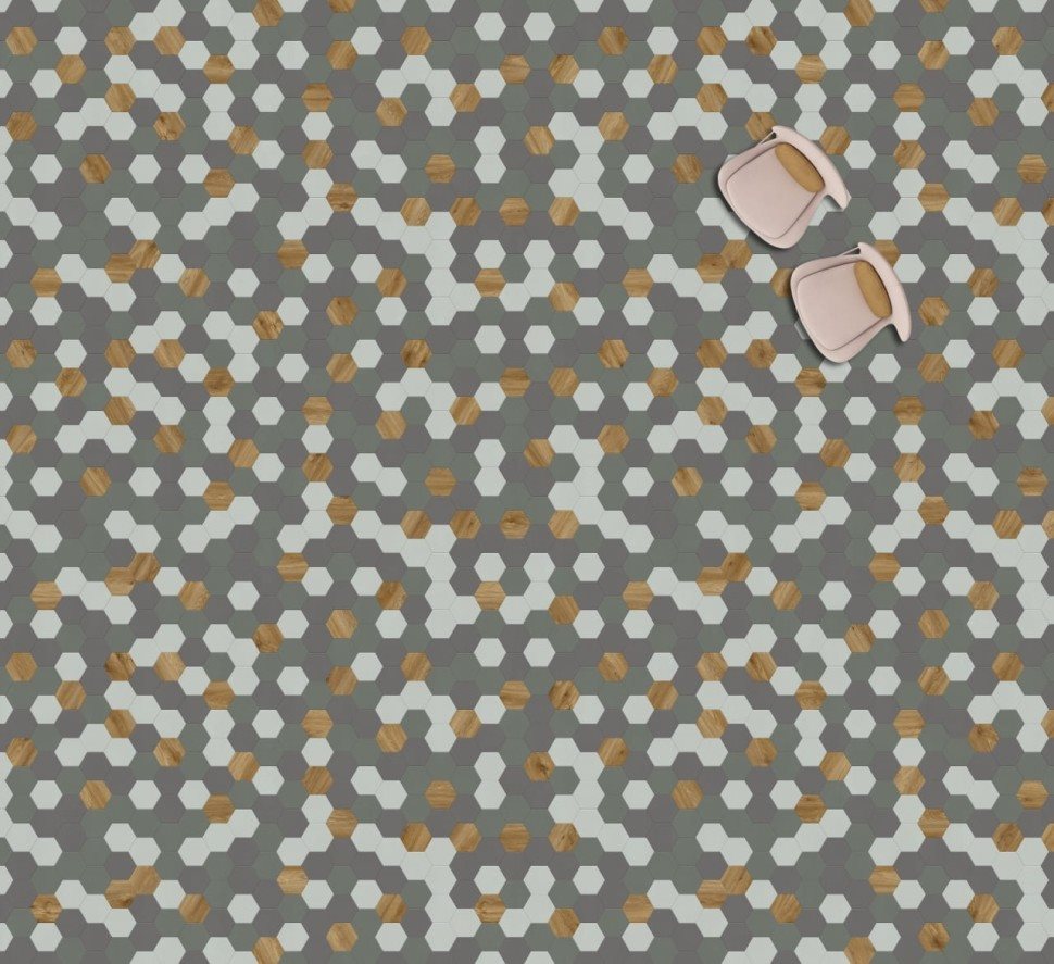 Виниловая плитка "Moduleo" Moods Hexagon 349 (226,32*196*2,5 мм) — купить в Екатеринбурге