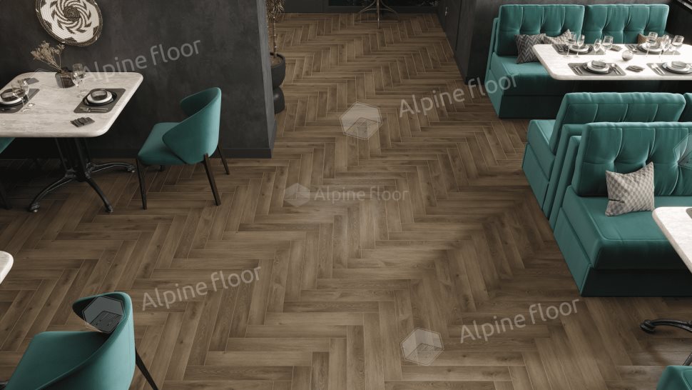 Ламинат "Alpine Floor" Herringbone 12 PRO Дуб Анжу (606*101*12 мм) — купить в Екатеринбурге
