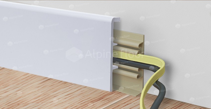 Напольный плинтус Rico Concept 80 Белый (2200*20*80 мм) — купить в Екатеринбурге