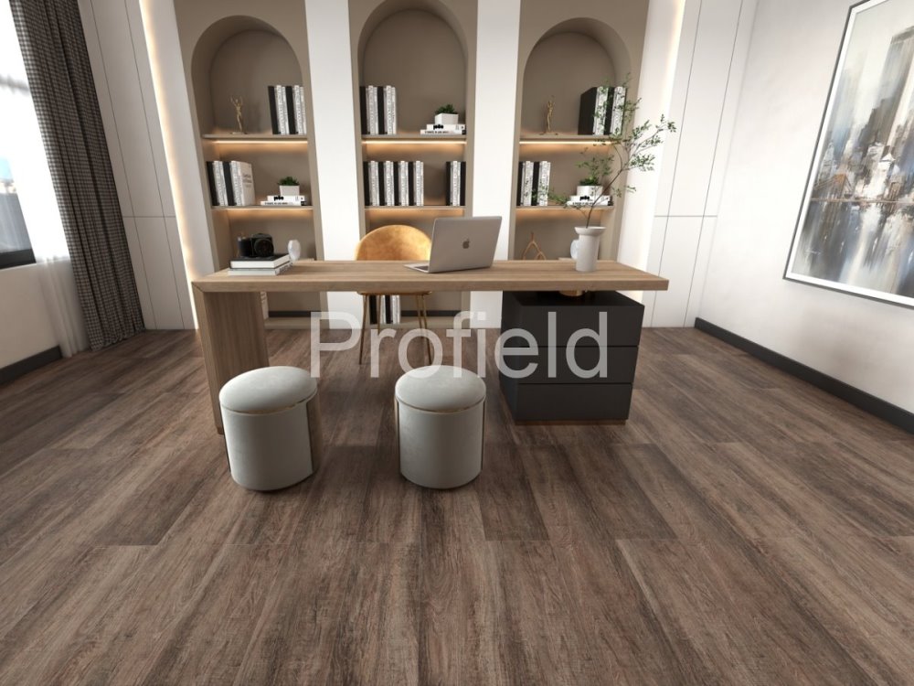 HSPC ламинат "Profield" Дуб темный (1200*228*5,5 мм) — купить в Екатеринбурге