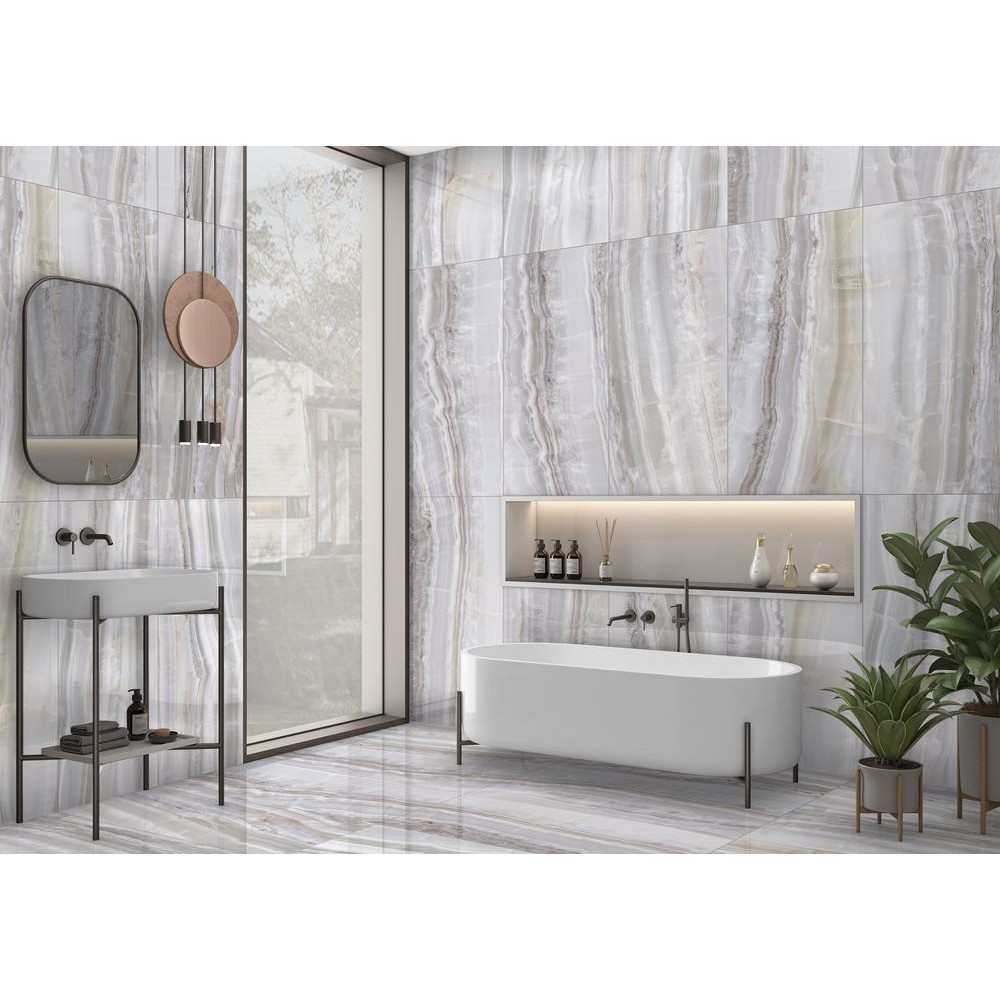 Керамогранит "Ennface" 600*1200 Ivory Extra High Glossy Полированный Серый — купить в Екатеринбурге