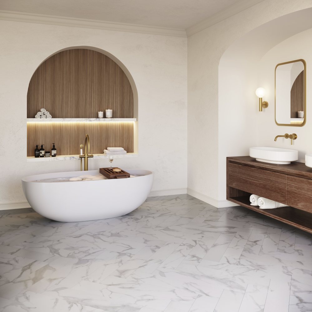 SPC ламинат "Invictus" Pure Marble Snowflake (743*145*5мм) — купить в Екатеринбурге