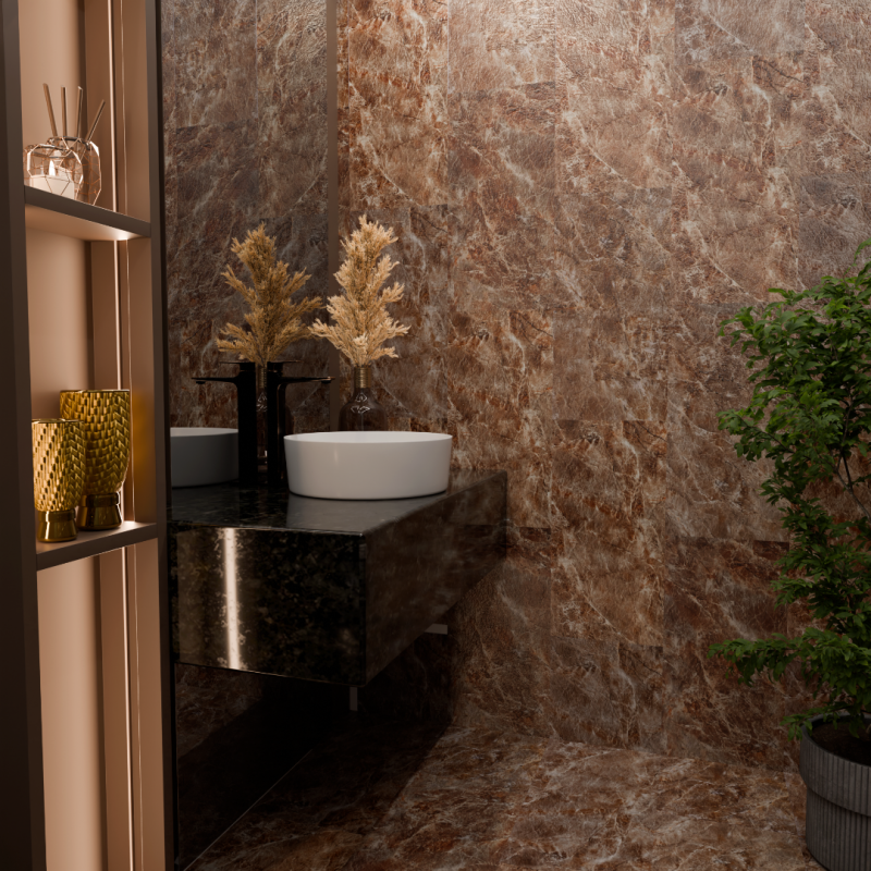 SPC плитка Мрамор Марон 115 (600*300*4 мм) — купить в Екатеринбурге