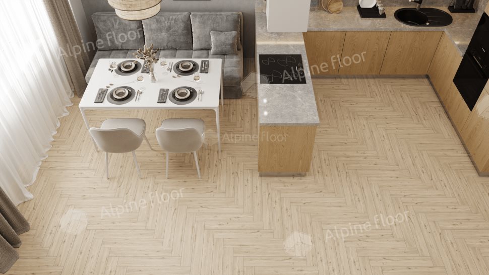 Ламинат "Alpine Floor" Herringbone 12 PRO Дуб Лион (606*101*12 мм) — купить в Екатеринбурге