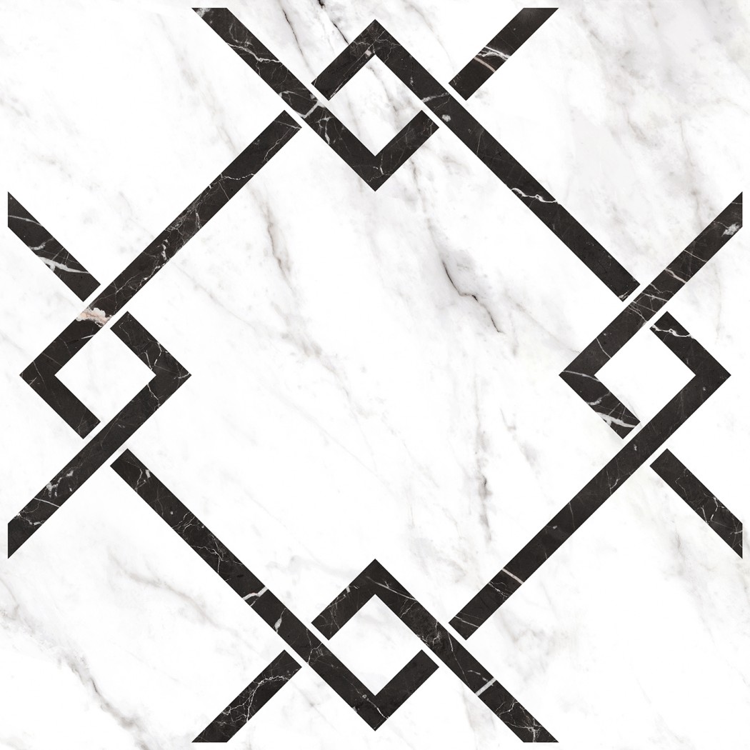 Керамогранит "Керамин" 600*600 Монте Р 7Д Орнамент Лаппатированный Белый — купить в Екатеринбурге