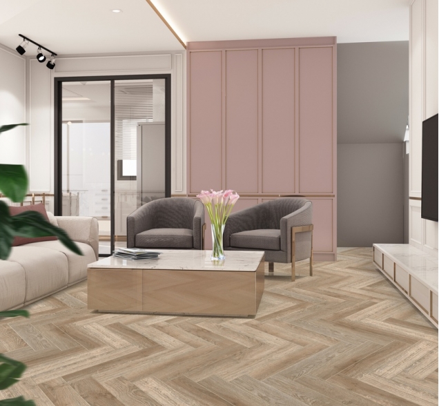 Виниловый ламинат SPC "Cronafloor" Herringbone Дуб Лилль (640*128*4,5 мм) — купить в Екатеринбурге