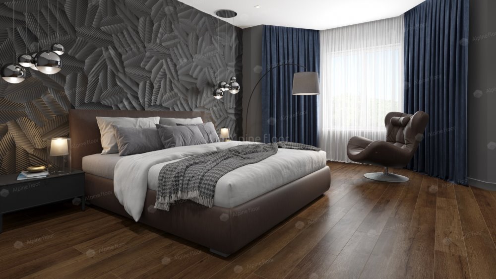 SPC Ламинат "Alpine Floor" Дуб шоколадный (1220*183*8 мм) — купить в Екатеринбурге