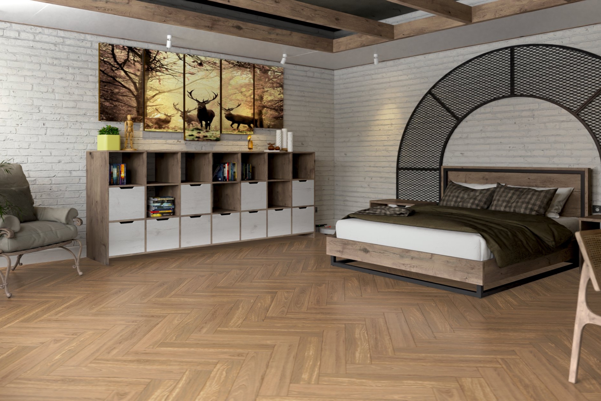 Инженерный паркет «Damy Floor» Натуральный (укладка елочкой) — купить в Екатеринбурге