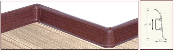 Плинтус "Идеал" пластиковый Комфорт Вишня красная (2500*22*55 мм) — купить в Екатеринбурге