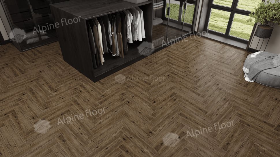 Ламинат "Alpine Floor" Herringbone 12 PRO Дуб Бордо (606*101*12 мм) — купить в Екатеринбурге