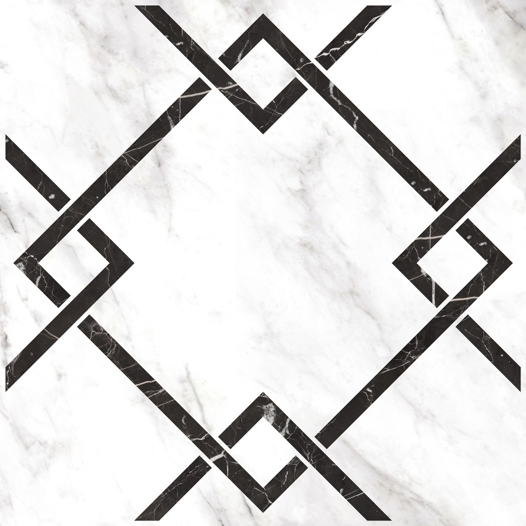 Керамогранит "Керамин" 600*600 Монте Р 7Д Орнамент Лаппатированный Белый — купить в Екатеринбурге