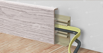 Напольный плинтус Rico Concept 80 Ясень норд (2200*20*80 мм) — фото и характеристики