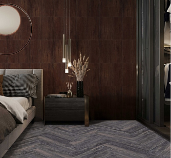 Виниловый ламинат SPC "Cronafloor" Herringbone Дуб Бордо (640*128*4,5 мм) — фото и характеристики